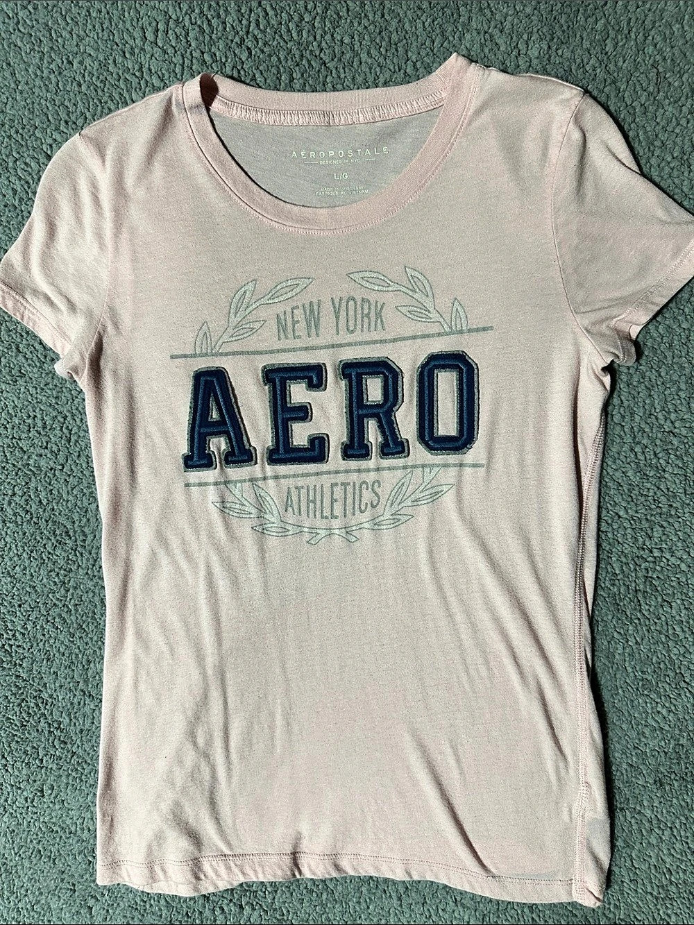 Aeropostale New York Aero Athletics Graphic Tee Pink Size Large